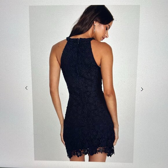 Lulu's Love Poem Teal Lace Mini Dress (NBW) - Picture 6 of 6